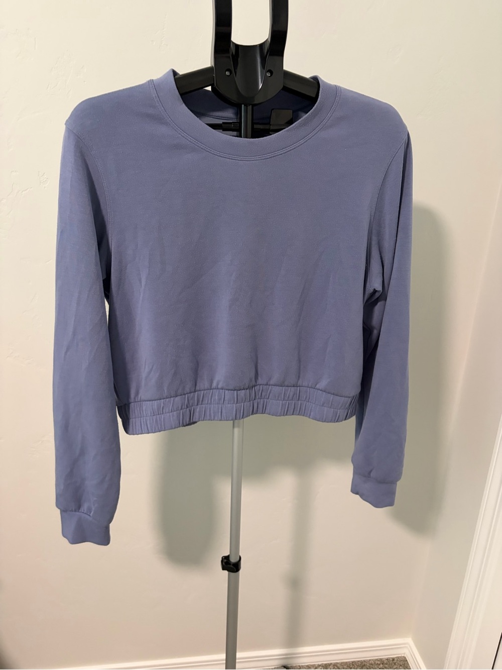 Crop Crewneck Sweatshirt in Lavender Blue - Women